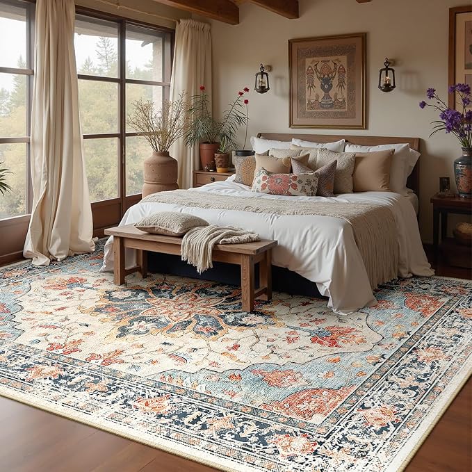 RELEANY Washable Area Rug, Large 10'x14', Water Repellent, Pet Friendly - Image 3