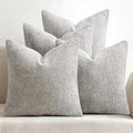 MIULEE Soft Decorative Chenille Pillow Covers Light Gray 18x18 Pack of 4 | by MIULEE