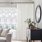 86 Inch Pinch Pleated Linen Curtains 2 Panels 40x86 Beige White | Memory - Image 7