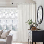 Beige White Pinch Pleated Linen Curtains 96 Inches Long 2 Panels | Light - Image 9