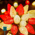 Brightown Red and Warm White C9 LED Christmas String Lights, 33ft 50 LED Waterproof Strawberry String Lights, Plug-in Extendable Green Wire Lights String for Outdoor Indoor Patio Party Decoration