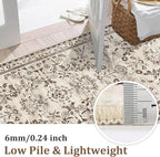 Yamaziot 2x12 Washable Hallway Runner Rug Non Slip Floral Carpet, Stain - Image 2