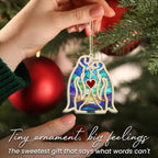 TEEZWONDER Anniversary Couple Gifts for Men Women - Suncatcher Christmas Ornaments 2025 Tree Decorations with Card - Penguin Gifts for Her Him, Husband Wife Birthday Gift Ideas Christmas Decorations