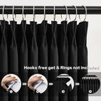 Black Curtains Blackout 102 Inches Long, Luxury Faux Silk Polyester Pinch - Image 2