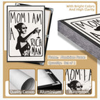 Mom I Am A Rich Man Aesthetic Retro Music Goblet Poster Feminist canvas Wall Art Vintage Bar Cart Wall Decor Preppy Dorm Decor Unique Wall Art prints painting 24x36in Framed