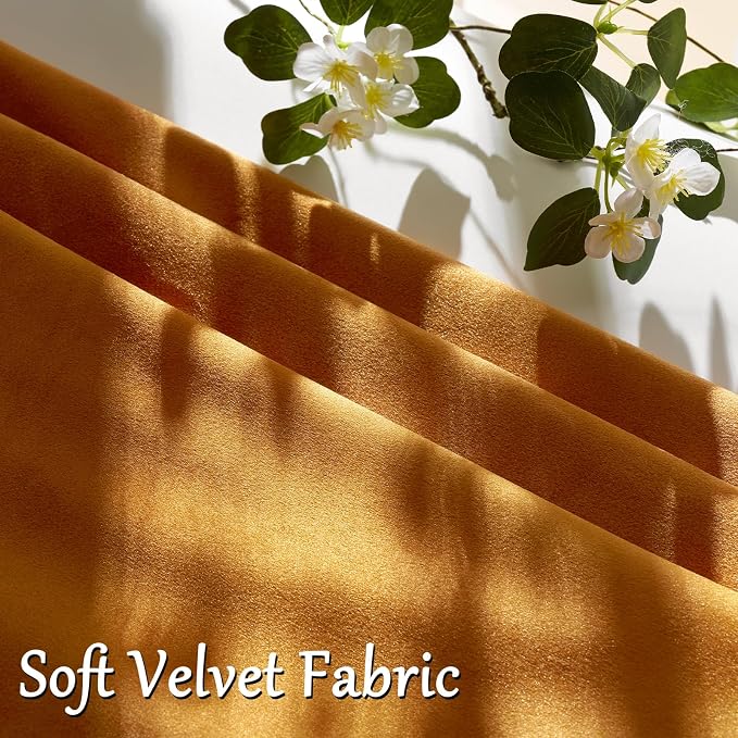 GIGIZAZA Orange Velvet Pillow Covers 18x18 Decorative Pillows Pack of 2 | Throw - Image 5