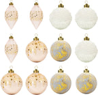 Papyrus 12 Piece Soft Snow Glass Ornament Set, 3.15" Dia, 4 Styles Equally Assorted