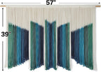 IOWER Macrame Wall Hanging Dip-Dyed 59" Wx37 L Craftsmanship Fiber Yarn Wall Art Boho Macrame Wall Decor