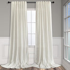 Pitalk 90 Inch Curtains 2 Pc Cream Ivory Curtain Panels 42 In Wide Back Tab by Pitalk