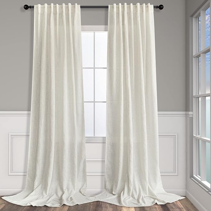 Pitalk Ivory Cream Curtains 86 Inches Long by Pitalk