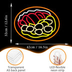 LISIGNVE Curry Meat Dish Neon Sign Beef Curry Sign Neon Light for Wall Decor Curry Rice Led Light Up Sign for Indian Restaurant Kitchen Japanese Thai Style (16.5 * 12.6 In)