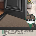 LUMI Outside Welcome Door Mat 24x36, Non-Slip Durable Rubber Easy Clean | Hello - Image 3
