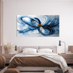 Canvas Wall Art Decor Modern Large Wall Art For Living Room Blue Abstract Wall Art Abstract Art Wall Decor Modern Artwork for Walls Canvas Prints Art Work For Home Kitchen Office Wall Decor 24" X 48"