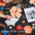 Round Rug 6ft Washable Circle Rug Non Slip Low Pile Boho Floral Small Circular Rug for Bedroom, Bathroom, Entryway, Kids Room, Office, College Dorm(Black)