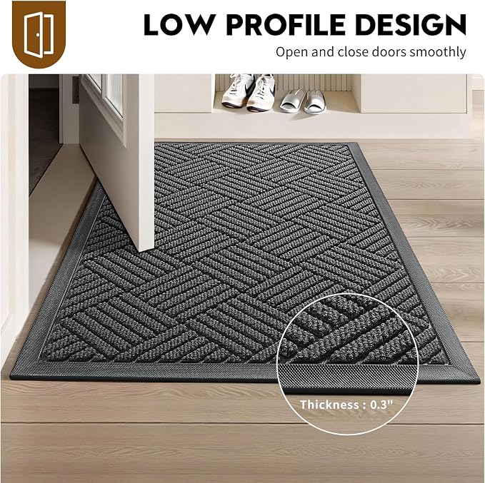 Front Door Mat, Heavy Duty Waterproof Doormat 29.5"x17", Stain Fade Resistant - Image 6