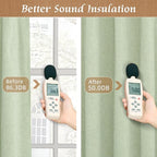 Light Green 100% Blackout Linen Curtains - Image 5