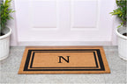 Calloway Mills 152961830N Black Border 18" x 30" Monogram Doormat, (Letter N)