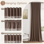 100% Blackout Curtains 90 Inch Length 2 Panels Set - Image 6