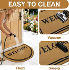 OLANLY Half Circle Front Door Mat, Low Profile Doormat, Stain and Fade Resistant - Image 5