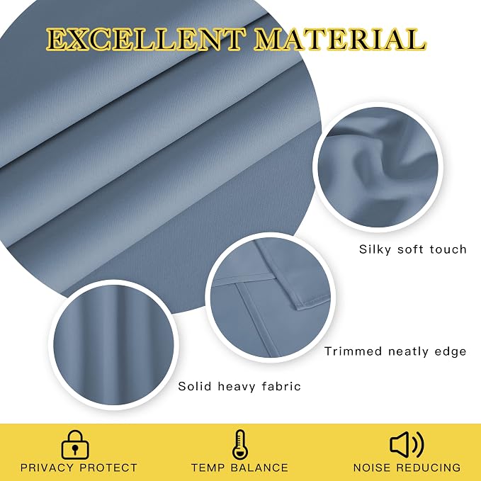 NICETOWN Blackout Wide Sliding Door Curtains - Image 4