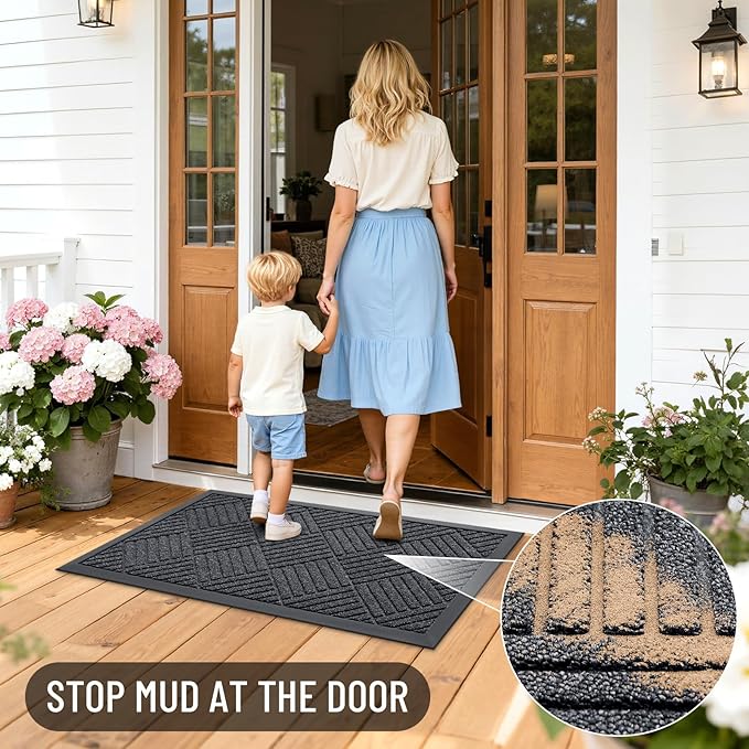 OLANLY Front Door Mat Outside Entrance 33x21, Waterproof Heavy-Duty Doormat | - Image 7
