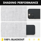 MIULEE 100% Blackout Linen Curtains 42 x 90 Inch Grayish White 2 Panels | - Image 7