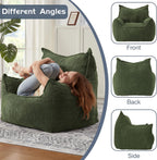 Giant Bean Bag Chair Sofa for Adults Teens, Comfy Corduroy Large Bean Bag Chairs with Armrests for Bedroom Living Room, Adult BeanBag Lazy Sofa Couch Chairs with Filler Included