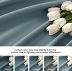 MIULEE Greyish Blue Back Tab Blackout Curtains 52x102 Inch Long 2 Panel Set | - Image 8