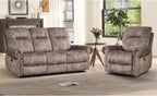 EBELLO 2 Pieces Reclining Couch Furniture Set for Living Room, 1 Seat Power Recliner and a 3 Seater Sofa, Vintage Rivet Mid-Century Design for Living Room, Brown