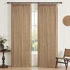 Pleated Linen Rust Brown Curtains 84 Inches Long 2 Panels Set by PleatedDrapes