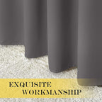 NICETOWN Grey Blackout 108 inch Curtains - Image 7