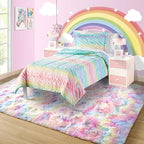 4x6 Rainbow Fluffy Soft Area Rug Non-Slip - Image 2