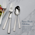 Mikasa Oliver Satin Flatware Set for 12, 65 Piece 18/10 Stainless Steel Silverware with Stylish Satin Finish and Serving Utensils, Durable Dinnerware Service