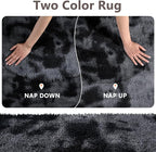 2x3 Tie-dye Dark Grey Area Rug Washable Non-Slip - Image 9