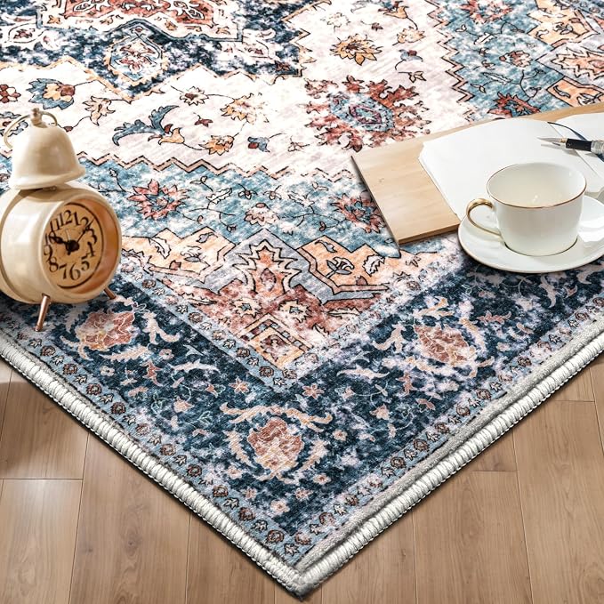 SERISSA 2x3 Washable Non Slip Floral Boho Small Area Rug - Image 7