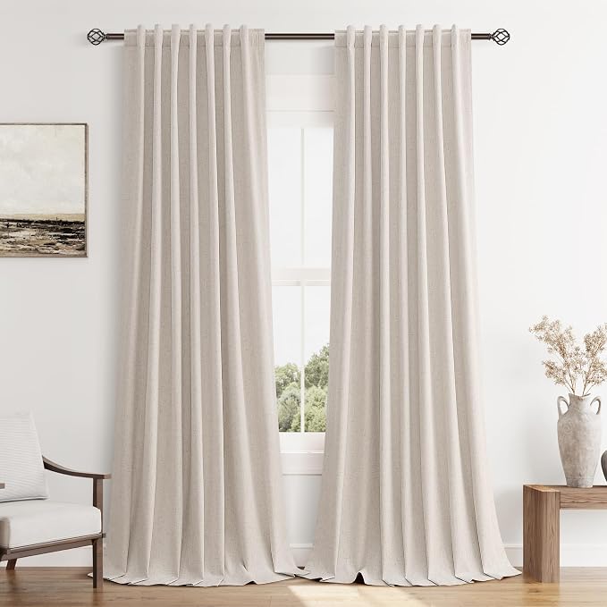 100% Blackout Curtains 102 Inch Length 2 Panels Set by Guken