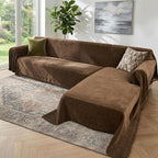 2 Pieces Sectional Couch Covers L Shaped Cover XXXL Coffee | Thick Washable by Unknown