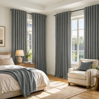 MIULEE 100% Blackout Linen Curtains 42 x 72 Inch Dark Grey 2 Panels | Thermal - Image 8