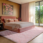 Pink Area Rugs for Living Room Girls Bedroom, 5x8 Fluffy Bedside Throw Rug - Image 5