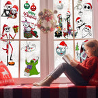 Christmas Window Clings,Merry Christmas Supplies 9pcs Window Stickers Removable Christmas Decor for Glass Windows Winter Xmas Holiday