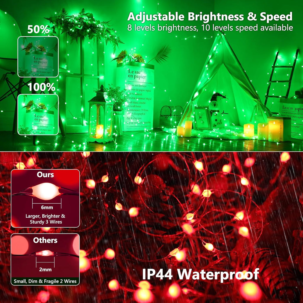 BrizLabs Color Changing Fairy Lights, 66ft 200 LED Rainbow Christmas Fairy Lights with Remote, RGB Xmas Tree Light with Timer, Dimmable Twinkle Light Music Sync for Indoor Xmas Halloween Easter Party