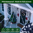 300LED Christmas Lights Outdoor Indoor Use, 12 Lighting Modes 75ft Christmas Tree Lights with Timer, Dimmable Cool White LED StringLights Waterproof for Yard Tree Wedding Party Holiday Cool White
