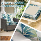 CALBODE 8 Pcs Stretch Outdoor Seat Cushion Covers, Washable Reusable, - Image 3