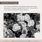 AFZEVEB-Dark Peony Wallpaper Watercolor Rose Wall murals for Bedroom 159"x107" (Not Peel and Stick)