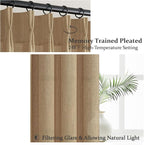 Pleated Linen Rust Brown Curtains 84 Inches Long 2 Panels Set - Image 3