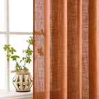 MIULEE Orange Fall Linen Curtains 52x96 Inch 2 Panels - Image 4