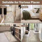Yamaziot 2x12 Washable Hallway Runner Rug Non Slip Floral Carpet, Stain - Image 6
