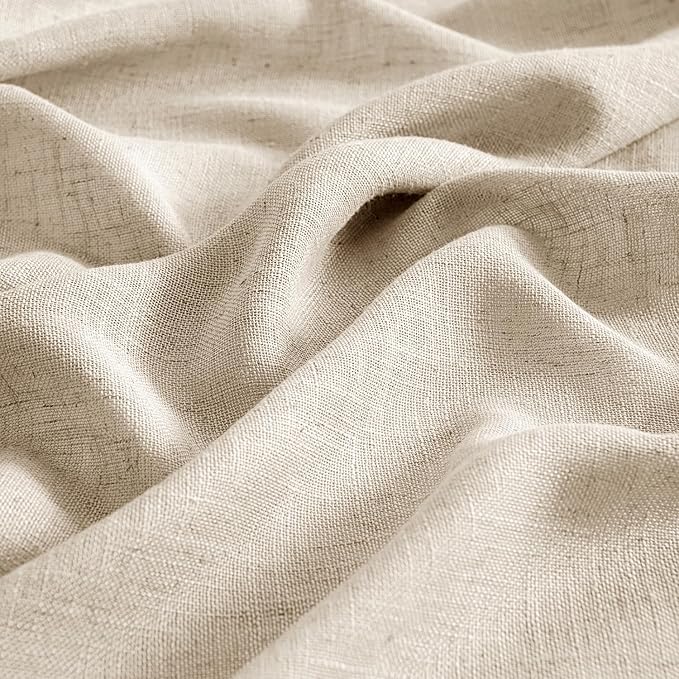 MIULEE Light Taupe Linen Curtains 52x96 Inches Long 2 Panels - Image 4