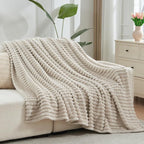 NEWCOSPLAY Fleece Ribbed Cozy Queen Blanket - Image 9