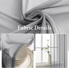 MIULEE Charcoal Grey Sheer Curtains 54 X 72 Inches, 2 Panels | Solid Color - Image 3